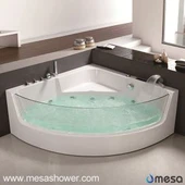 Угловой роскошный круглая секция Whirlpool Jetted Massage Акриловый стекловолоконный стеклянный уголок Большая ванна с горячей ванной с дешевой ценой на продажу