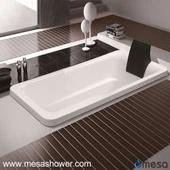 Простой дизайн Белый акриловый прямоугольник Форма Drop-in Soaking Hot Tub